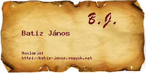 Batiz János névjegykártya
