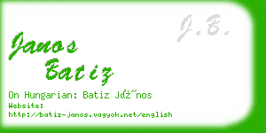 janos batiz business card